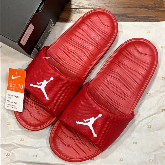 jordan break slide red